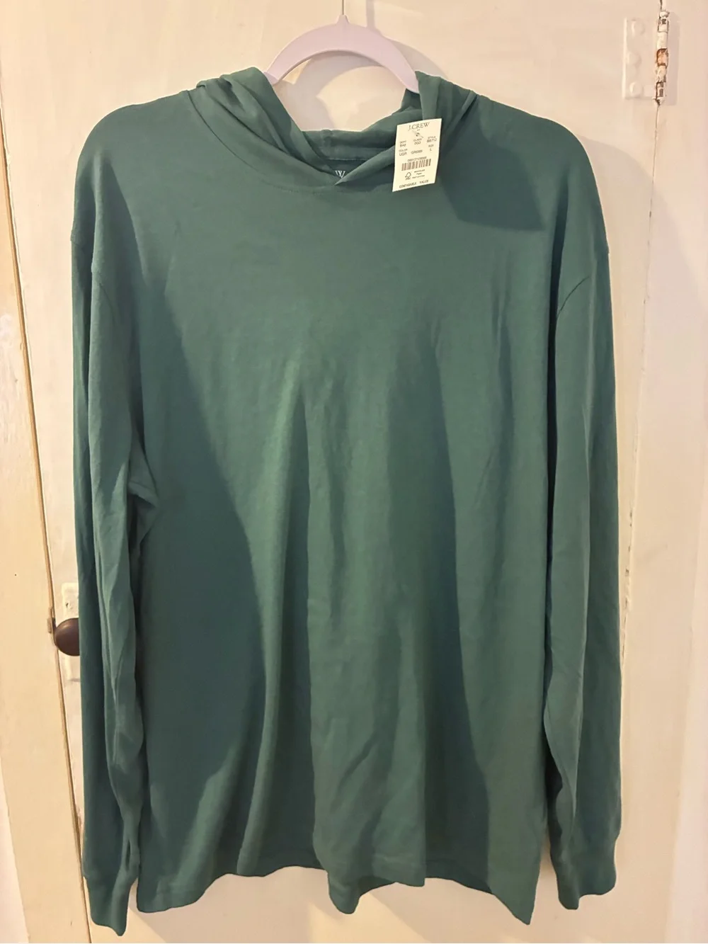 NWT Crew Factory Long-Sleeve Washed Jersey Hoodie Style BB712